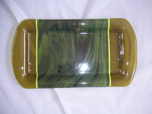 Small Greenish Rectangular Platter